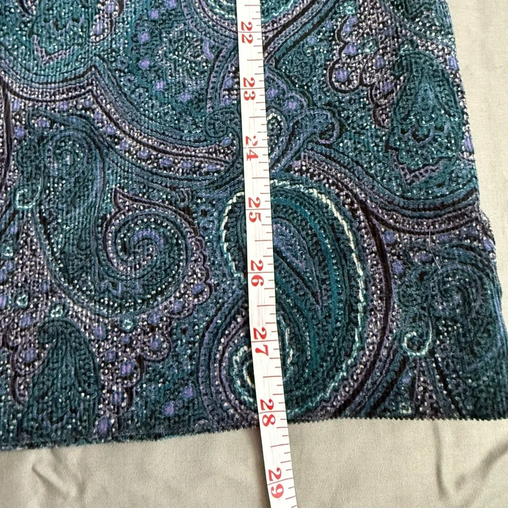 D’Allaird’s Paisley Corduroy Midi Skirt | Teal Purple | Made in Canada | 12 - Picture 5 of 5